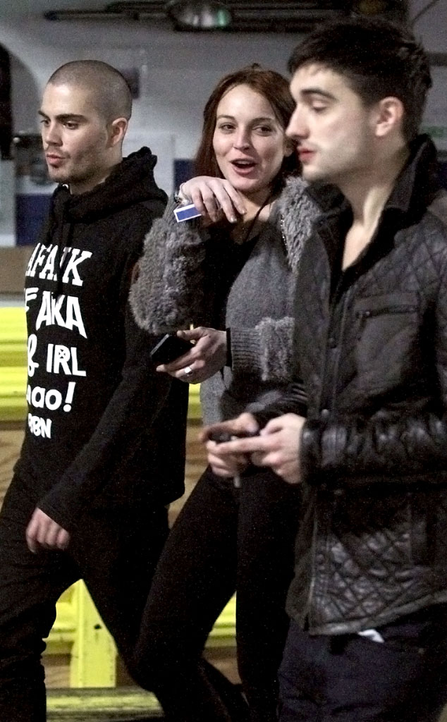 Lindsay Lohan, Max George, Tom Parker, The Wanted Lindsay Lohan, Max George, Tom Parker, The Wanted